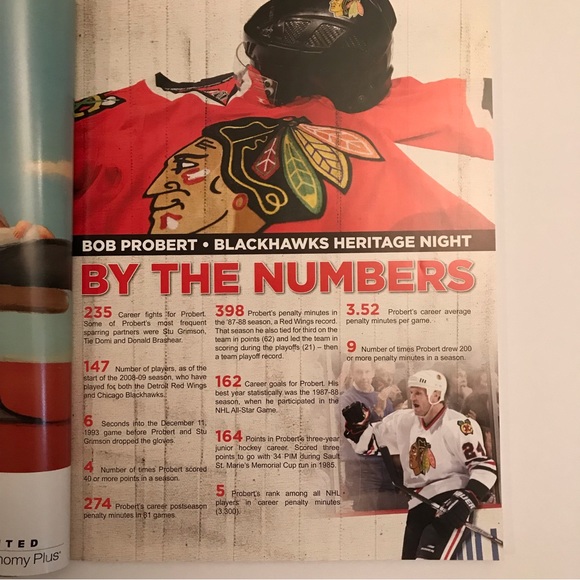 Chicago Blackhawks Official Game Program Magazine Bob Probert Heritage Night - Picture 8 of 16